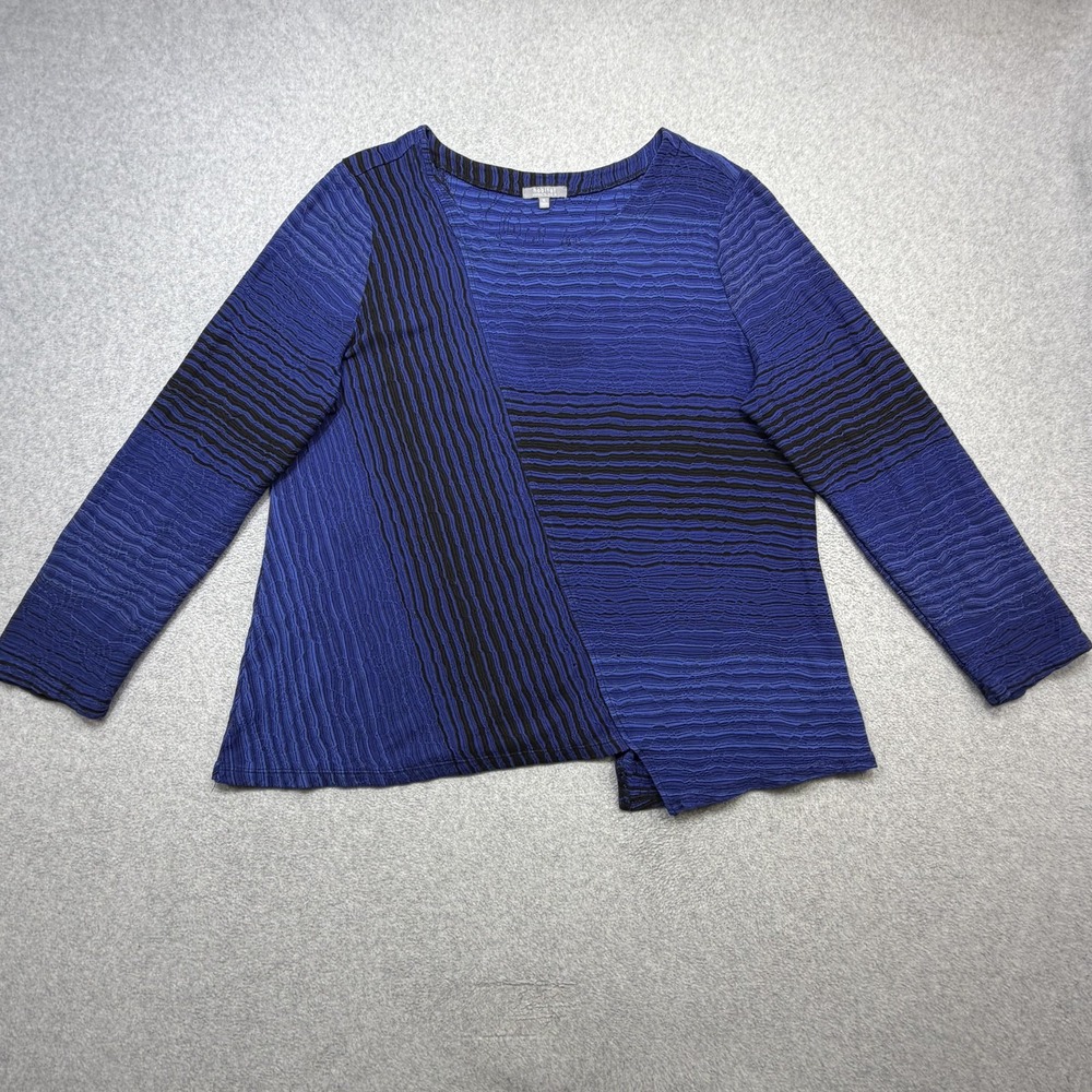 Habitat Shirt Womens XL Blue Stripe Making Waves Mixed Direction Top Stretch